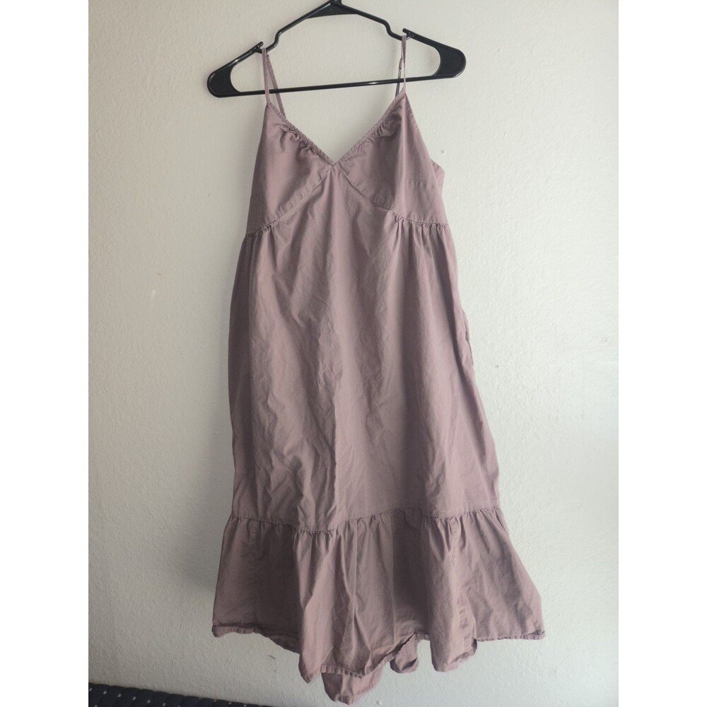 GAP Women Brown Cami Tiered Midi Dress Sz M Spaghetti Strap Smocked Back Cotton